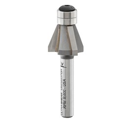 Ultra-Shear Chamfer Router Bit 5 Piece Set, 1/4 Shank, 3 Flute, Twin Bearing, Carbide Tipped, USA Made Edge Forming Bevel Bit - US23CH-5PC