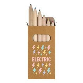Azeeda 6 x 'Electric' Short 85mm Pencils/Coloured Pencil Set (PE00076944)