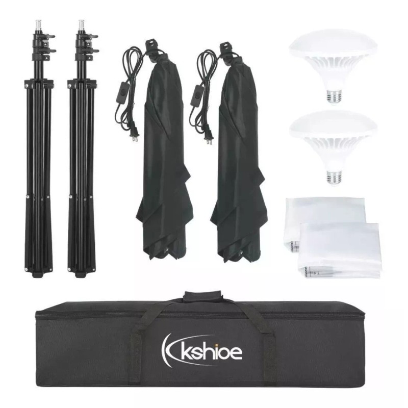 Kshioe Kit Softbox Iluminacion Fotografia Video Luz Contnua + Focos