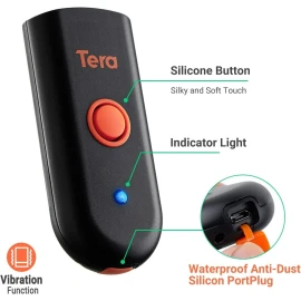 Tera Mini 1D 2D QR Wireless Barcode Scanner, Waterproof Shockproof Pocket Sca...