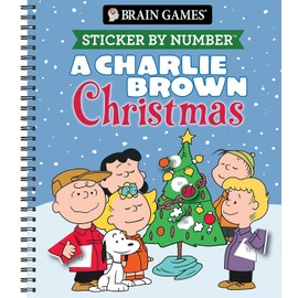 Christmas Xmas Holiday  A Charlie Brown Sticker-by-Number Brain Teasers Brain Games
