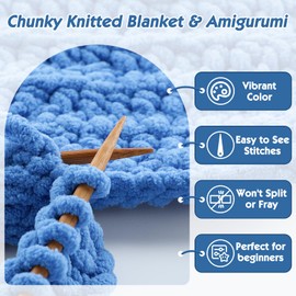 Chunky Chenille Yarn for Crocheting - 1 Pack of 100g/3.5oz - #6 Super Bulky - Polyester - Baby Blanket Yarn for Crochet Amigurumi Blankets (1, Orange)