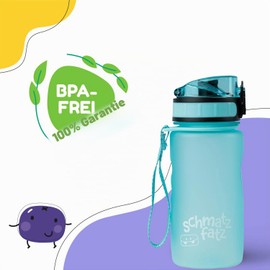 schmatzfatz Leak-Proof Sports Drinking Bottle, BPA-Free, 350 ml, Fruit Insert, 1-Click Cap, Children's Drinking Bottle for School, Nursery