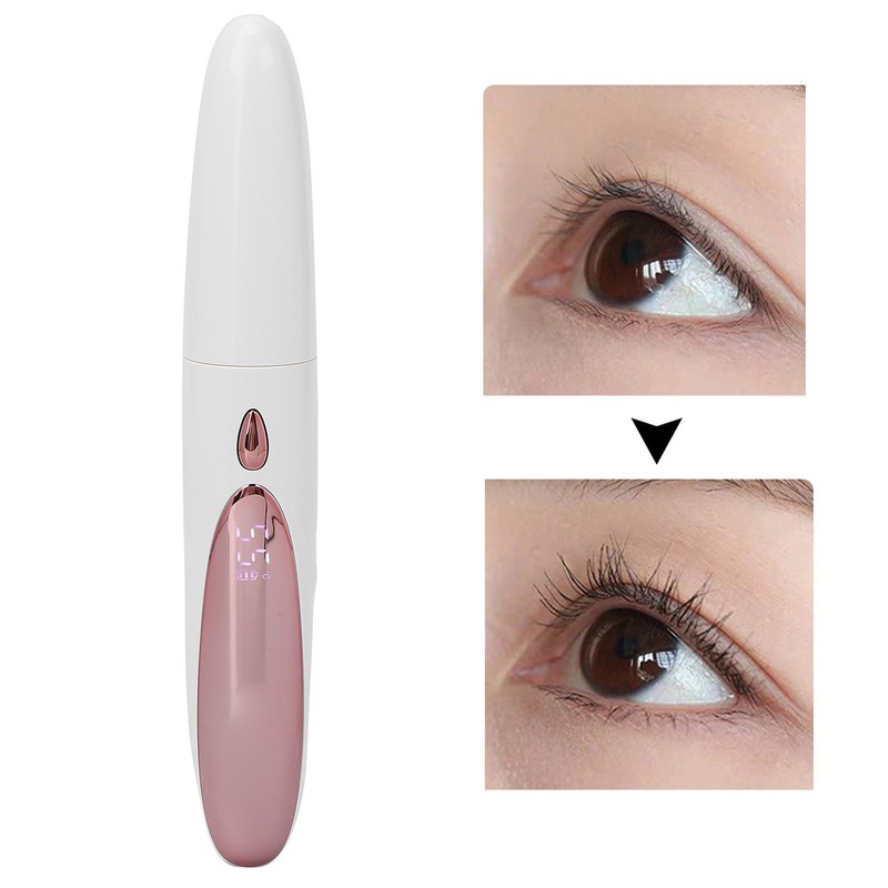 Heated Eyelash Curler Rechargeable Silicone Brush Head Portable Electric Eyelash