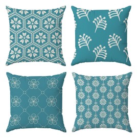 JJ PRIME - Green Cushion Covers 45 X 45 | Floral Sofa Cushion Covers Set of 4 | Decorative Pillow Cases | Green Throw Pillow Covers - Cushion Covers 18x18 with Invisible Zippers (Green)