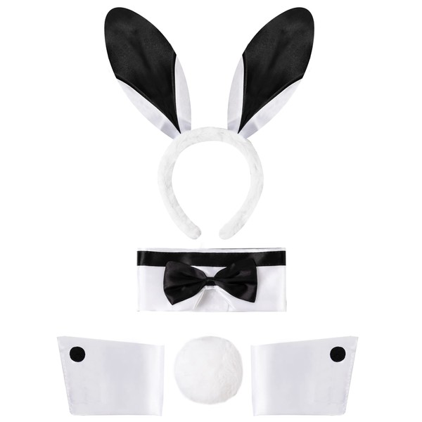 Spooktacular Creations 5pcs Bunny Costume Accessories Set for Halloween Costume Party, Dress-Up Party Animals Theme Party