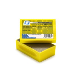 Glass Polish (Grit 400) Pack of 2 PRO Diamond Hand Pad Sanding Block for Smoothing, Edging and Polishing - 3.74” x 2.16” (95x 55mm) - GP15101