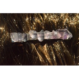 Fluorite French Barrette with Lavender Stones