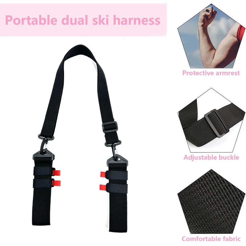 Tracolla per sci, sci carry strap, tracolla regolabile, per un