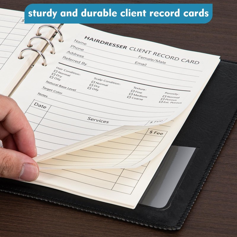 Moogovgi Hair Stylist Client Profile Book,Client Record Refillable Notebook Binder