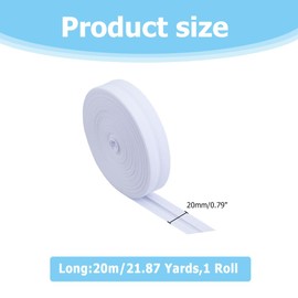 Hobbspring 3/4 inch Single Fold Bias Tape 21.87 Yards Polyester Prefolded Binding Tape White Natural Webbing Bulk Tape for Sewing, Decoration, Hemming and Seaming