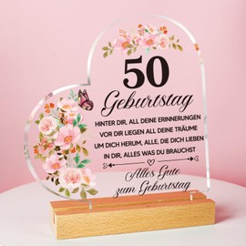 50th Birthday Gifts, Acrylic Plaque With Inspirational Engraving, 1974 50th Birthday Gifts for Dad, Mom, Friends, Husband, Wife, 50th Birthday Gift Ideas