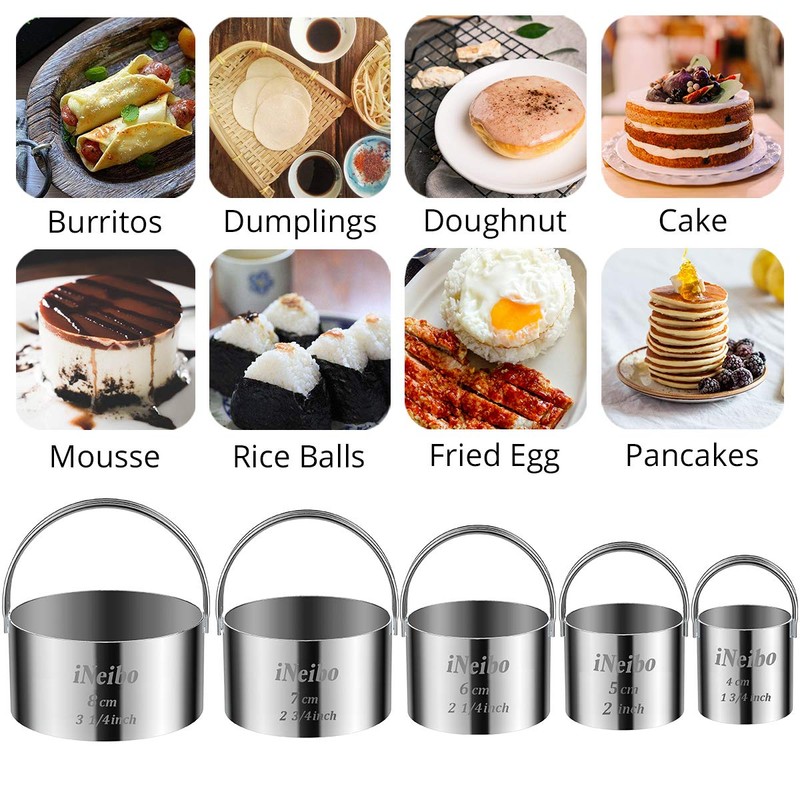 iNeibo Biscuit Cutter Set, Cookie Cutter, Round Shape Circle Scone