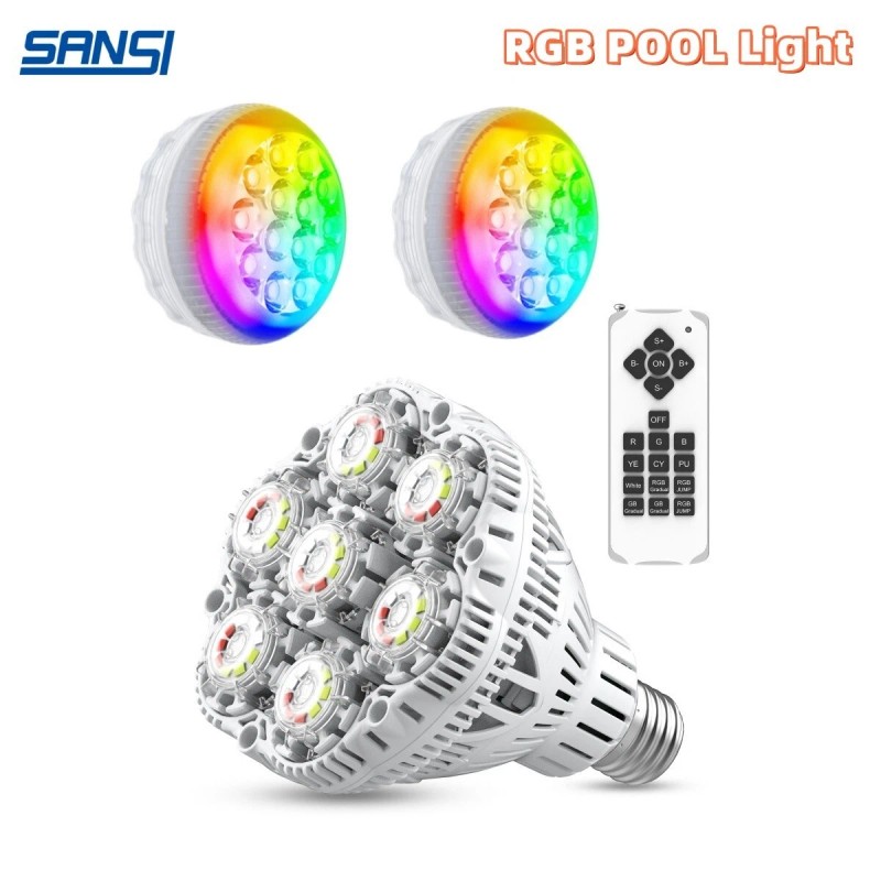SANSI LED Pool Light 30W RGB Color Changing for Inground