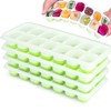 4 Pack Silicone stackable Ice Cube Trays, Reusable Flexible Silicone