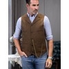 AeoTeokey Classic Mens Wool Tweed Suit Vest Casual Sleeveless Jacket
