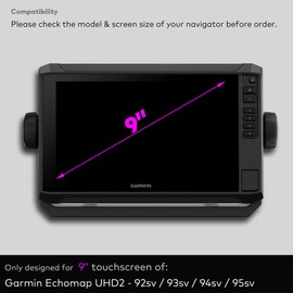 INNOSURE Updated Premium Tempered Glass Screen Protector for Garmin Echomap UHD2 92sv 93sv 94sv 95sv 9 Inch Chartplotters Touchscreen (HD Clear)