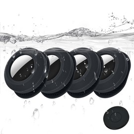 AirTag Dust-Proof Protective Case Waterproof Silicon Cover for AirTag Tracking Device Secure Sticker for Valuables Remote Controls Phones GPS Item Finders Accessories (4 Pcs Black)