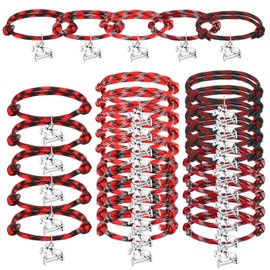 Liliaafar 25 Pack Horse Race Braided Bracelets Bulk Adjustable Wine Red Braided Bracelet Western Cowgirl Cowboy Horse Racing Game Jewelry Decorations for Women Men Derby Day Party Favors,5 Color