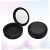 Ipetboom 6pcs Round Black Refillable Container Case for Lip Balm