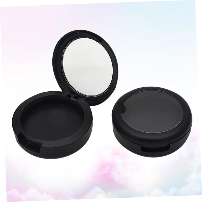 Ipetboom 6pcs Round Black Refillable Container Case for Lip Balm