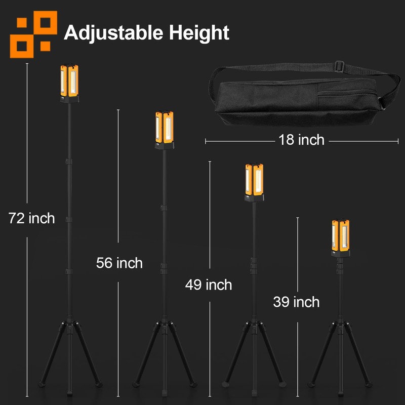 iodoo 13200mAh Rechargeable Solar Work Light,IPX4 Waterproof with Folding Stand