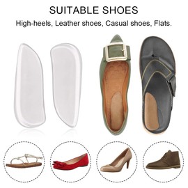 Dr. Foot’s Orthopedic Medial & Lateral Heel Wedge Gel Insoles for Supination & Pronation, Adhesive Inserts for Foot Alignment, Knee Pain, Bow Legs, Osteoarthritis - 3 Pairs (Transparent+Brown+Black)