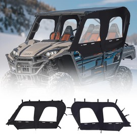 VEVOR Cab Enclosure Upper Doors, Compatible with Kawasaki Teryx4 2012-2022, Soft Upper Doors, Windproof & Waterproof Upgraded Zipper UTV Soft Side Window Kit, Work with Roof and Partial Windshields