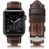 HUAFIY Compatible for iWatch Band 42mm 44mm 45mm46mm49mm, Grain Leather
