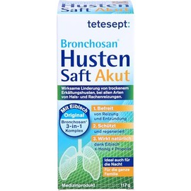 tetesept Bronchosan Cough Acute Juice - 1 x 117g - Cold Remedy for Dry Cold Cough - Soothing and Soothing