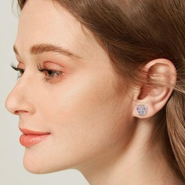 Schmetterlings Ohrringe 925 Sterling Silber Hypoallergene Lila Schmetterlings Ohrstecker Schmuck Geburtstags Geschenke für Damen Frauen Mädchen