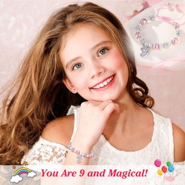 UPROMI 9 Year Old Girl Gifts Birthday Ideas, Christmas Gifts for Girls 9-12, Happy 9th Birthday Decorations Bracelet