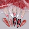 Lace Nail Foil Transfer Sheets, 10 Rolls Black White Red