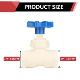(Pack of 2) EFIELD 3/4" CTS x 3/4" CTS CPVC Stop Valve With ABS Handle for Hot/Cold and Potable Water (Solvent x Solvent)