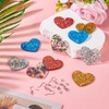 Beadthoven DIY 5 Pairs Glitter Heart Acrylic Dangle Earring Making