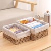 AIMALL 3pcs Rattan Woven Storage Basket Set with Fabric Liner