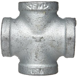 Anvil 8700126959, Malleable Iron Pipe Fitting, Cross, 3/4" NPT Female, Galvanized Finish