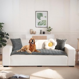 LiveGo Fuzzy Couch Covers for Pets, Couch Protector for Dogs Garden Chic Cotton Protective Couch Cover, Pet Mat Bed Couch Cover (Dark Gray, 70x150 cm/27.6x59.06 in)