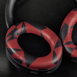 SOULWIT Professional Earpads Cushions Replacement for Sony WH-1000XM3 (WH1000XM3) Over-Ear Headphones, Ear Pads with Softer Protein Leather, Noise Isolation Memory Foam, Added Thickness (Red Storm)