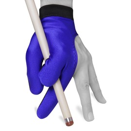 Billiard Pool Cue Glove by Fortuna - Classic Two-Colored - for Left Hand - Blue/Black (Medium/Large)