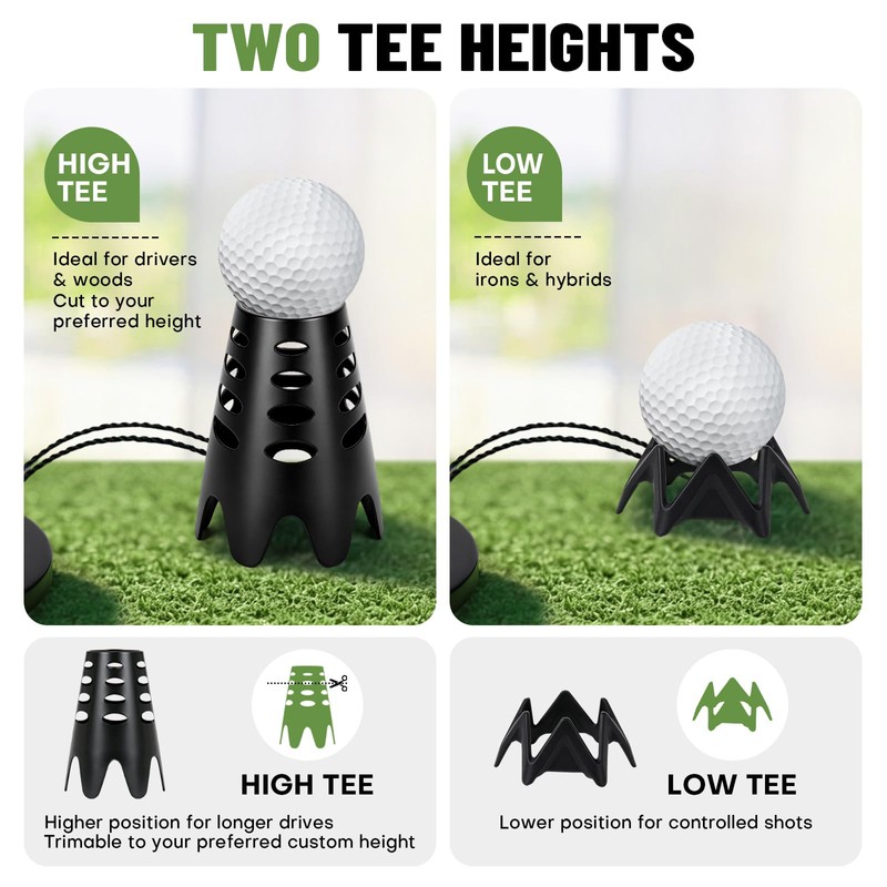 Rolitwils Golf Simulator Tee Anchor Kit, 16-Piece Tether Set with