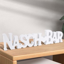 Funtery Candy Bar Sign, Candy Bar Accessories, White Candy Bar Decoration, Wooden Banner, Sweetsbar Table Decoration for Party, Festival, Such as Weddings, Birthdays, etc.