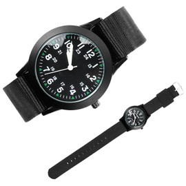 Mens Watches, Analogue Quartz Wrist Watches Watch Glow in The Dark Watches Men Nylon Fabric Band Field Outdoor Sport Wristwatch Sports Minimalist Watches 12/24 Hour for Everyday Use