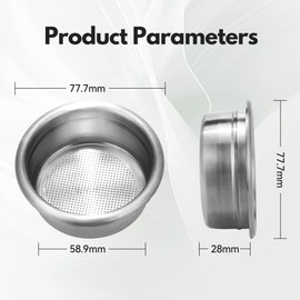 Proxima Direct 58MM Portafilter Filter Basket 2 Cups Stainless Steel Filter Sieve Basket Fits 58MM Bottomless Portafilter Compatible with Espresso Machines