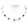 Rock Crystal Jewellery Necklace with Colourful Gemstone Cube Clasp 925