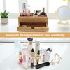 GOBAM Bamboo Makeup Organizer and Storage with Drawer, Wooden Cosmetic