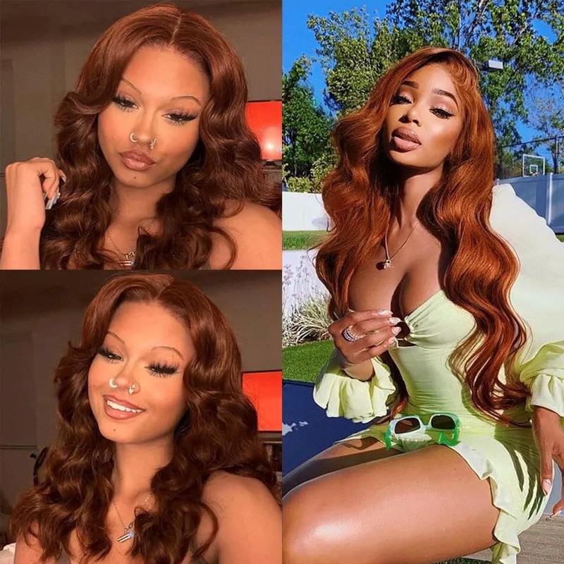 Fridnae Hair Auburn Bundles Color 33 Body Wave Human Hair