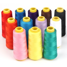 ilauke Overlock - Carretes de hilo de coser para máquina de coser, 12 X 1500M, 1