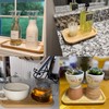 yueton 1 Pack Bamboo Tray Jewelry Tray Bathroom Counter Tray