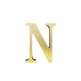 1.77 Inch Height Self Adhesive Solid Brass English Letters 4.5CM Wall sticker Gold Mail Box Numbers House Address Numbers Shop Studio Name DIY Combination For Wall Home Decor Hardware (Letter N)